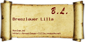 Breszlauer Lilla névjegykártya